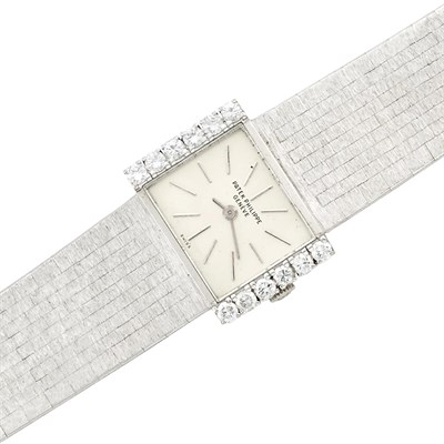 Lot 337 - Lady's White Gold and Diamond Wristwatch, Patek Philippe