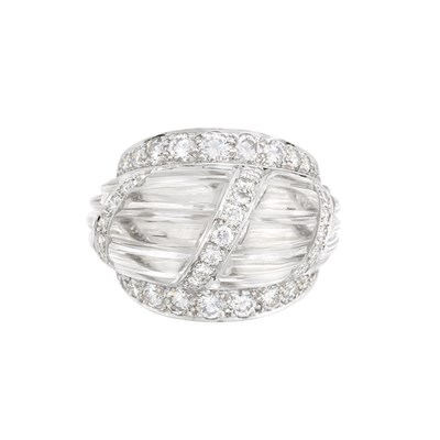Lot 430 - Platinum, Rock Crystal and Diamond Ring, David Webb