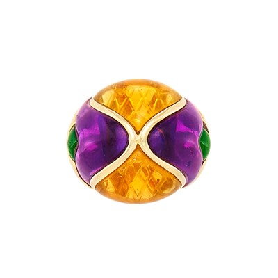 Lot 235 - Gold, Citrine, Amethyst and Peridot Ring, Bulgari