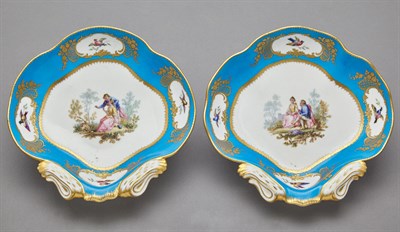 Lot 366 - Pair of Sevres Style Gilt and Polychrome...