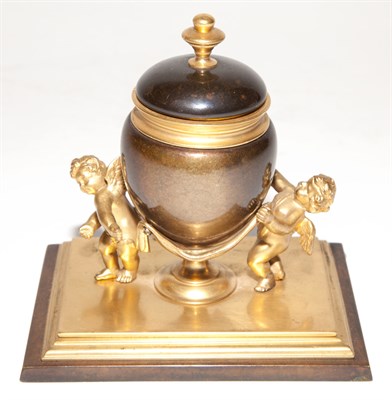 Lot 562 - Napoleon III Bronze Figural Inkwell Height 4...