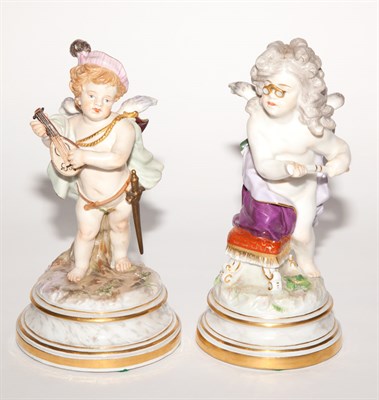 Lot 365 - Two Meissen Porcelain Figures of Cupids Height...