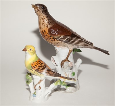 Lot 168 - Two Meissen Porcelain Figures of Birds Height...