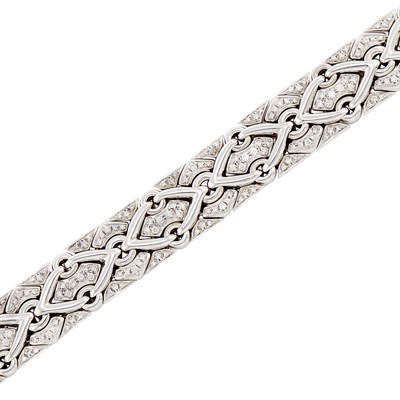 Lot 437 - White Gold and Diamond 'Trika' Bracelet, Bulgari