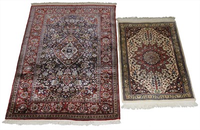 Lot 701 - Silk Kashan Rug Central Persia, second quarter...
