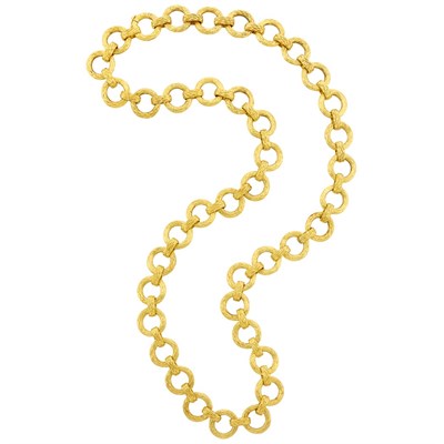 Lot 407 - Long Gold Link Necklace, Hammerman Brothers