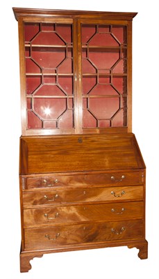 Lot 185 - George III Mahogany Secretary Bookcase Height...