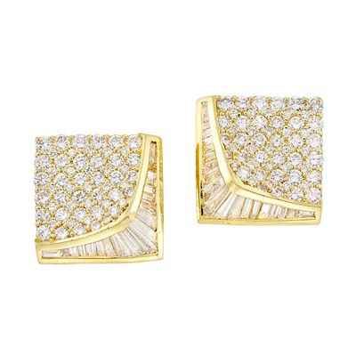 Lot 271 - Pair of Gold and Diamond Earrings