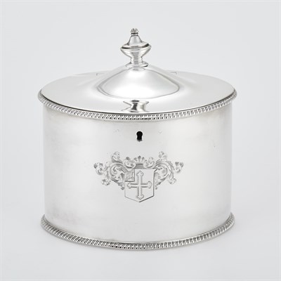 Lot 257 - George III Sterling Silver Tea Caddy Michael...