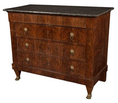 Lot 389 - Continental Mahogany Commode The rectangular...
