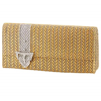 Lot 354 - Two-Color Gold and Diamond Evening Purse