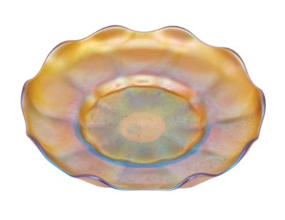 Lot 464 - Tiffany Gold Favrile Ribbed Glass Underplate...