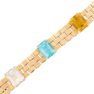 Lot 245 - Gold and Gem-Set Bracelet