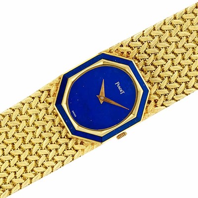 Lot 341 - Lady's Gold and Lapis Lazuli Wristwatch, Piaget