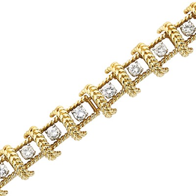Lot 351 - Gold and Diamond Bracelet