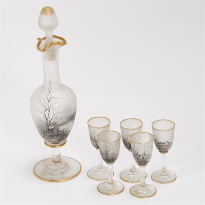 Lot 397 - Daum Art Nouveau Gilt, Acid Etched and Black...