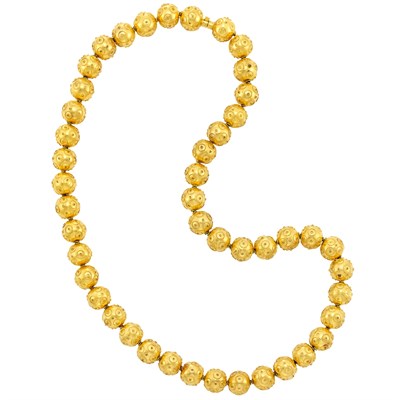 Lot 597 - Granulated Gold Bead Necklace