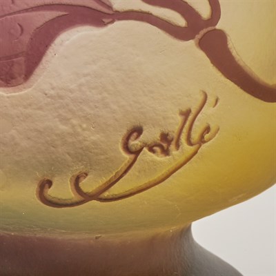 Lot 396 - Galle Art Nouveau Acid Etched Cameo Glass Bud...