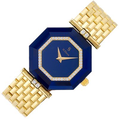 Lot 22 - Lady's Gold, Diamond and Synthetic Sapphire 'Manaus' Wristwatch, H. Stern