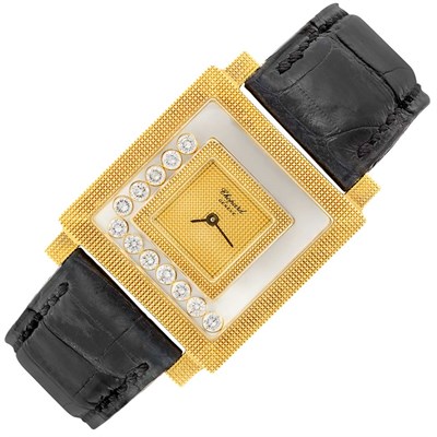 Lot 200 - Lady's Gold, Crystal and Diamond 'Happy Diamonds' Wristwatch, Chopard
