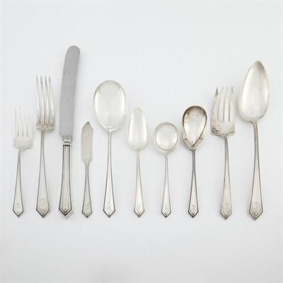 Lot 204 - Alvin Sterling Silver Flatware Service In the...