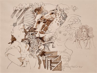 Lot 454 - GLASER, MILTON Original drawing, prepared for...