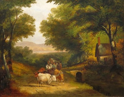 Lot 66 - Attributed to Peter Le Cave A Country Lane Oil...