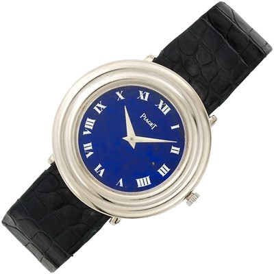 Lot 339 - White Gold, Lapis Lazuli and Diamond Wristwatch, Piaget