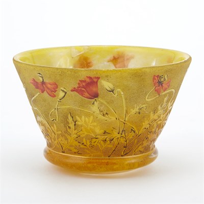 Lot 400 - Daum Art Nouveau Acid Etched and Enameled...
