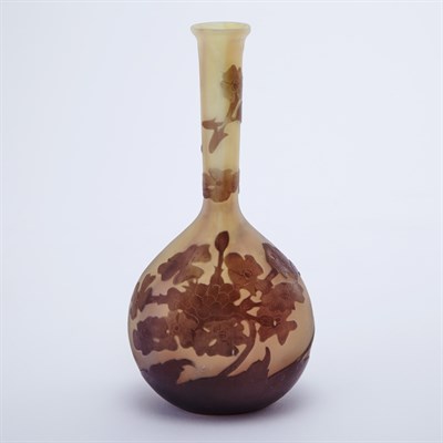 Lot 398 - Galle Acid Etched Cameo Glass Cabinet Vase...
