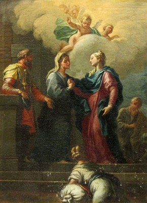 Lot 9 - School of Carlo Maratta The Visitation Oil on...
