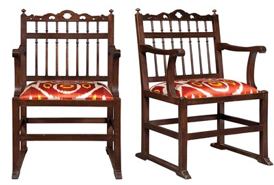 Lot 221 - Pair of George III Mahogany Armchairs Second...