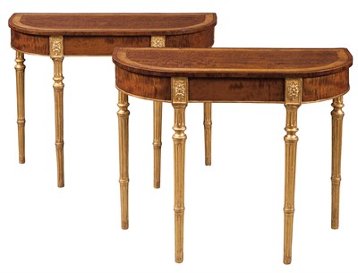 Lot 417 - Pair of George III Mahogany, Satinwood and...