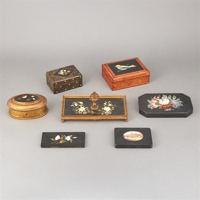Lot 101 - Group of Five Italian Pietra Dura Table...
