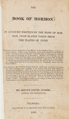 Lot 141 - SMITH, JOSEPH The Book of Mormon: An Account...