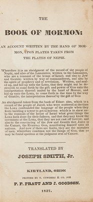 Lot 142 - SMITH, JOSEPH [trans.] The Book of Mormon: An...