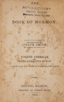 Lot 144 - SMITH, JOSEPH [trans.] Book of Mormon. Nauvoo,...