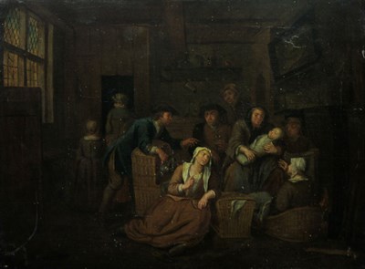 Lot 67 - Dutch School18th Century The New Baby Oil on...