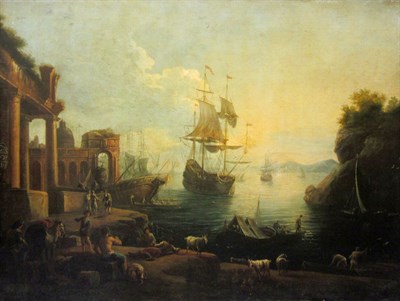 Lot 42 - Follower of Claude Lorrain A Southern Port Oil...