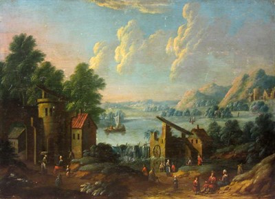 Lot 100 - Dutch School 18th Century Figures in a River...