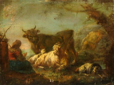 Lot 24 - Italian School 17th/18th Century Herdsmen with...