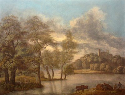 Lot 105 - Follower of John Constable Landscape with a...
