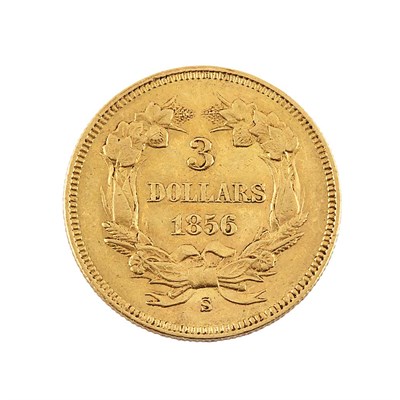 Lot 1144 - United States 1856-S $3 Princess About...