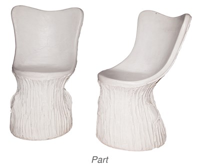 Lot 388 - Set of Four Faux Bois Composition Outdoor Chairs