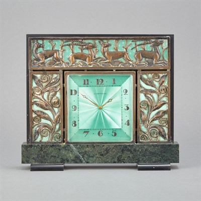 Lot 484 - Swiss Art Deco Silvered Bronze, Green...