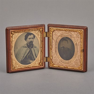 Lot 293 - Cased Photgraphic Portrait of a Man in Uniform...