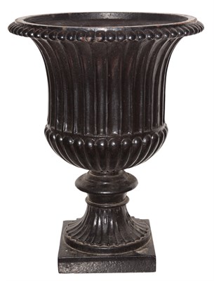 Lot 150 - Pair of Cast Iron Garden Urns Height 23 1/2...