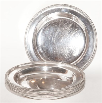 Lot 518 - Set of Seven Sheffield Plated Soup Plates 19th...