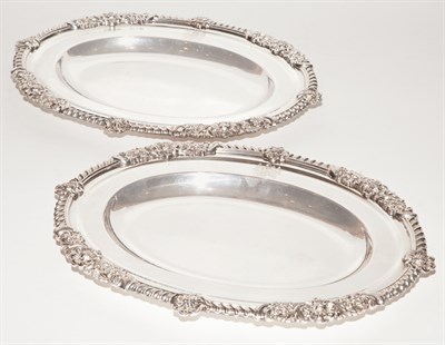Lot 524 - Pair of Victorian Silver Plated Meat Platters...