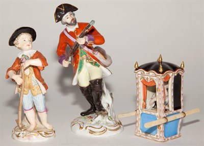 Lot 166 - Three Meissen Porcelain Figures Height of...
